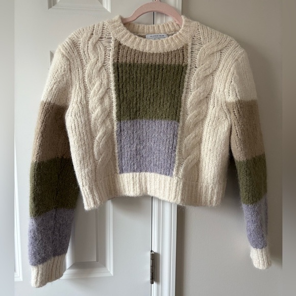 & Other Stories Alpaca Blend Colorblock Cropped Sweater - Picture 3 of 10